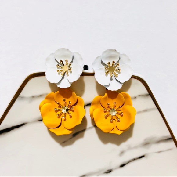 ORNAMENTAL STONE Jewelry - EMMA DOUBLE POPPY DANGLE FLOWER EARRINGS BOUTIQUE